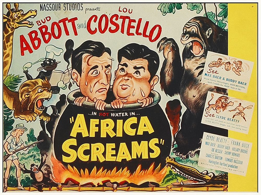 Wall Art Painting id:272260, Name: Abbott and Costello - Africa Screams Vertical, Artist: Hollywood Photo Archive