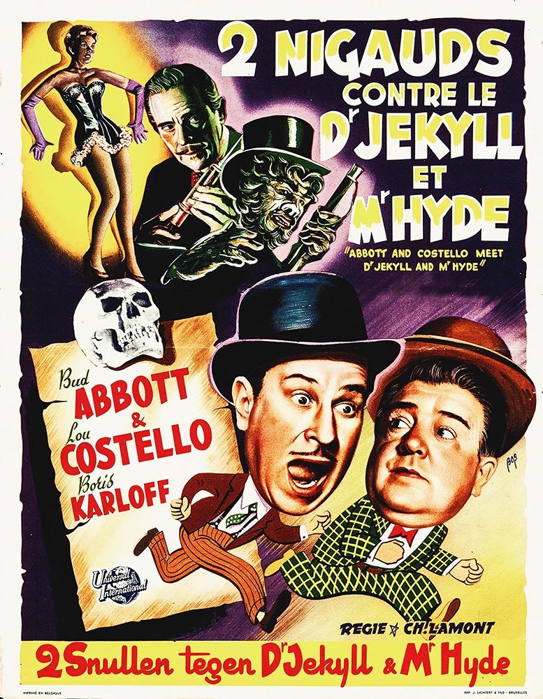 Wall Art Painting id:272267, Name: Abbott and Costello - French - Dr Jekyll And Mr Hyde, Artist: Hollywood Photo Archive