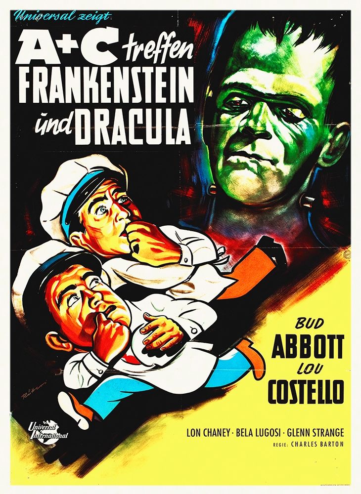 Wall Art Painting id:272270, Name: Abbott and Costello - German - Frankenstein And Dracula, Artist: Hollywood Photo Archive