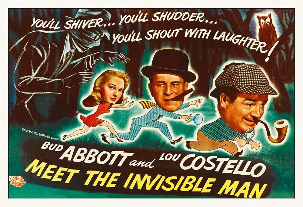 Wall Art Painting id:272309, Name: Abbott and Costello - Meet The Invisible Man Poster, Artist: Hollywood Photo Archive