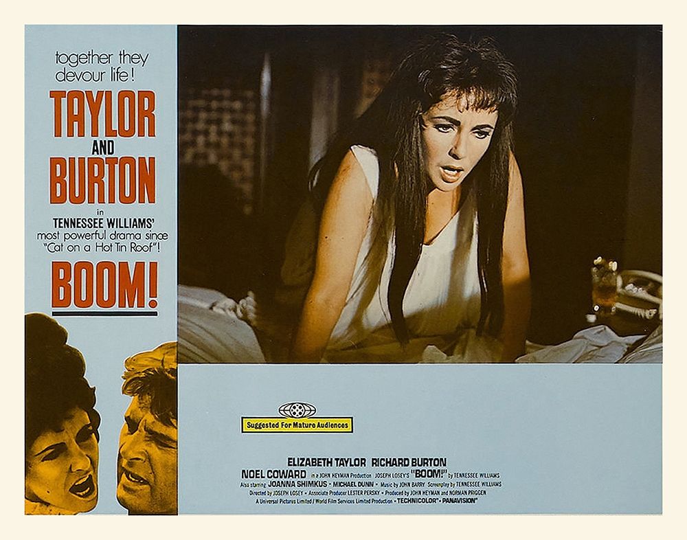 Wall Art Painting id:273581, Name: Elizabeth Taylor - Boom! - Lobby Card, Artist: Hollywood Photo Archive