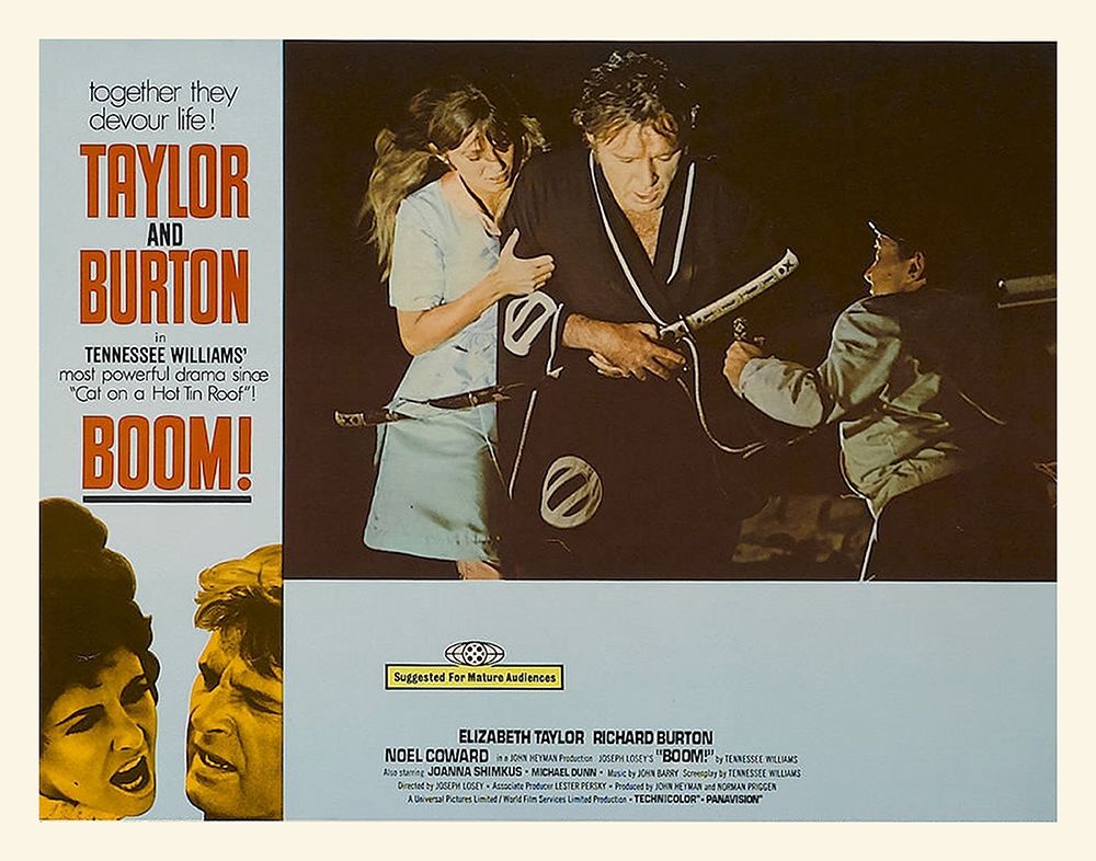 Wall Art Painting id:273582, Name: Elizabeth Taylor - Boom! - Lobby Card, Artist: Hollywood Photo Archive