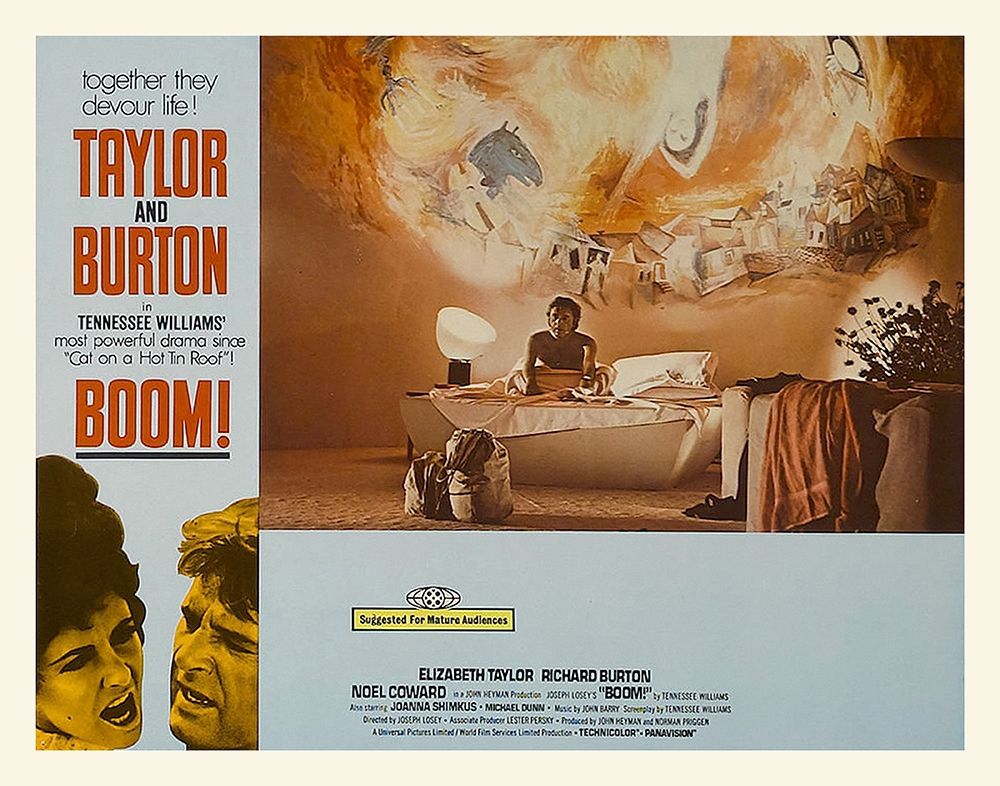 Wall Art Painting id:273583, Name: Elizabeth Taylor - Boom! - Lobby Card, Artist: Hollywood Photo Archive