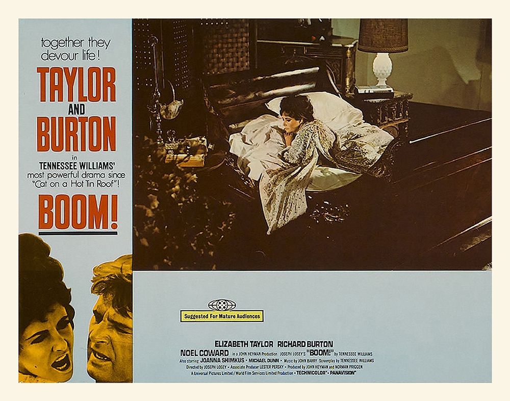 Wall Art Painting id:273585, Name: Elizabeth Taylor - Boom! - Lobby Card, Artist: Hollywood Photo Archive