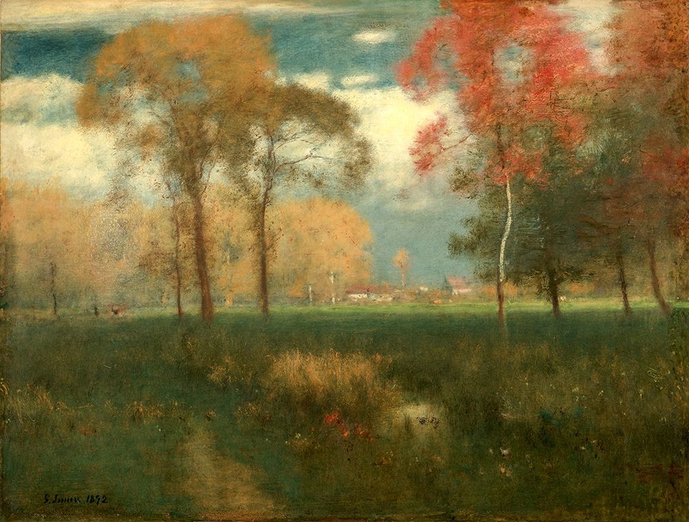 Wall Art Painting id:337336, Name: Sunny Autumn Day, Artist: Inness, George