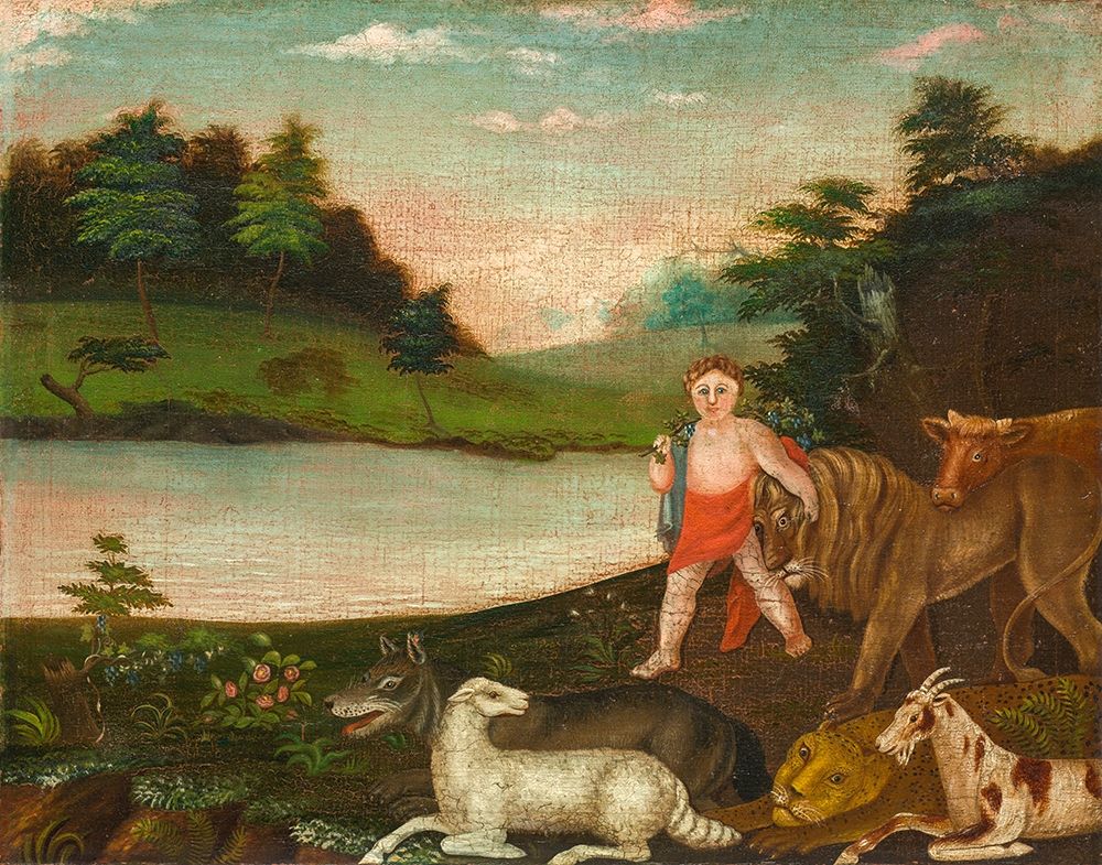 Wall Art Painting id:337389, Name: The Peaceable Kingdom, Artist: Hicks, Edward