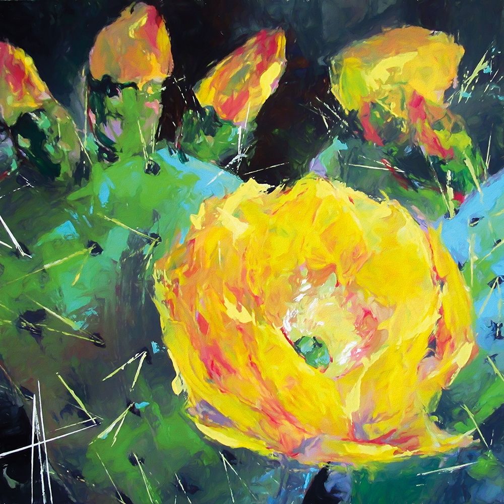 Wall Art Painting id:283127, Name: Prickly Pear Bloom, Artist: Thouthip, Anne