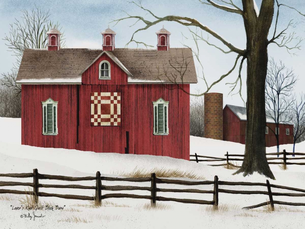 Wall Art Painting id:148856, Name: Lovers Knot Quilt Block Barn , Artist: Jacobs, Billy