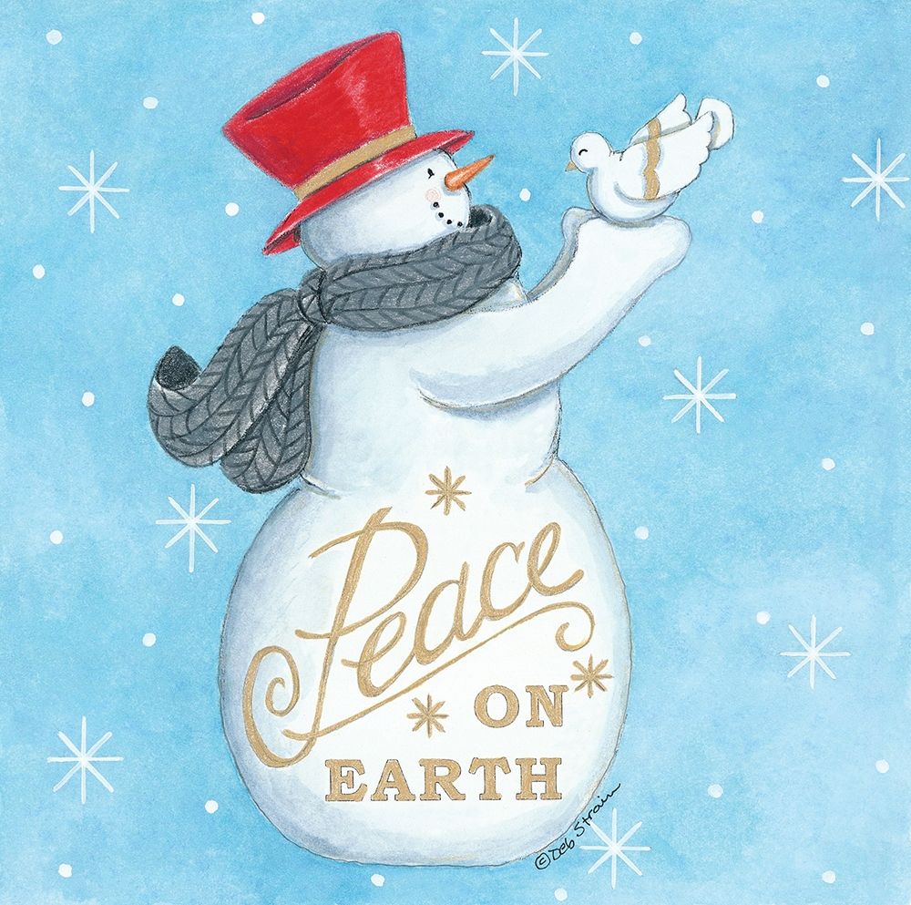 Wall Art Painting id:325321, Name: Peace on Earth Snowman, Artist: Strain, Deb