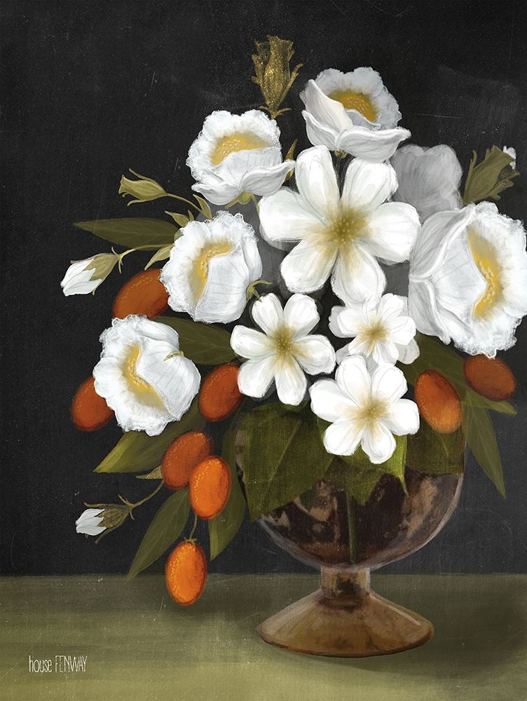 Wall Art Painting id:308925, Name: Kumquats and Blooms, Artist: House Fenway