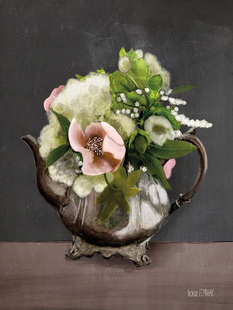 Wall Art Painting id:308926, Name: Vintage Floral Tea Pot, Artist: House Fenway