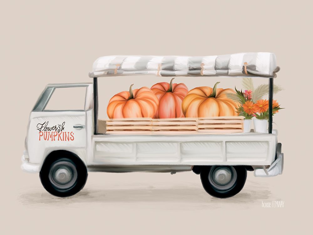 Wall Art Painting id:749143, Name: Fall Pumpkin Truck, Artist: House Fenway