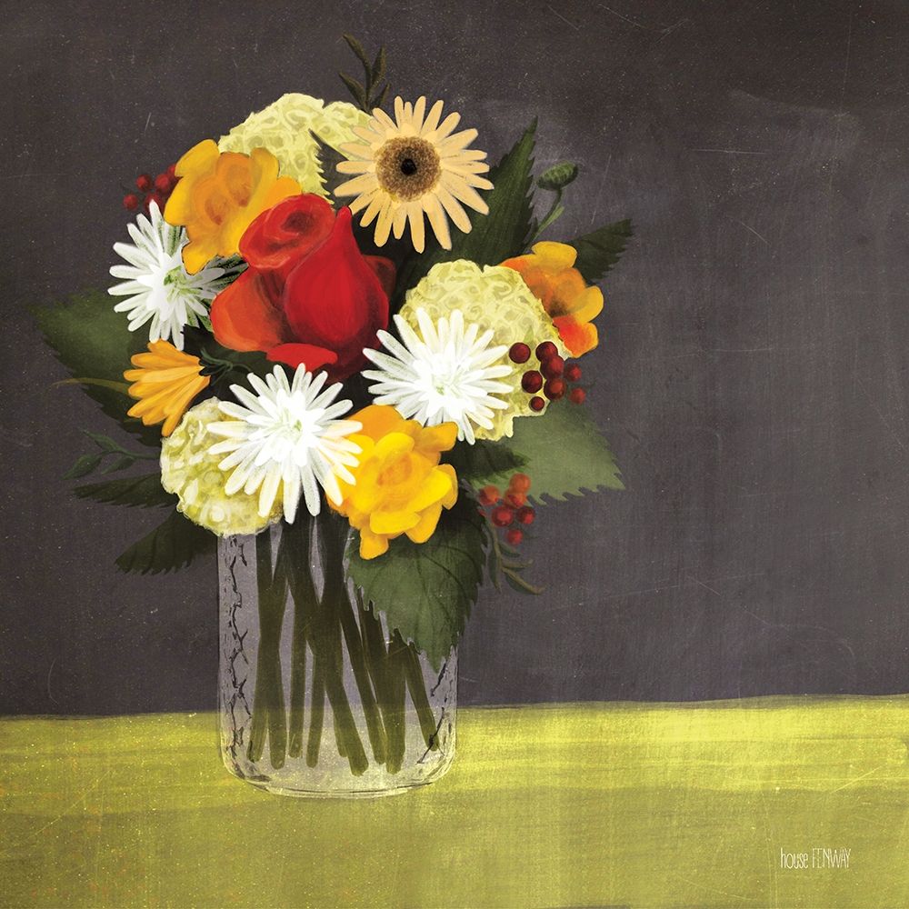 Wall Art Painting id:312133, Name: Wildflowers in Mason Jar, Artist: House Fenway