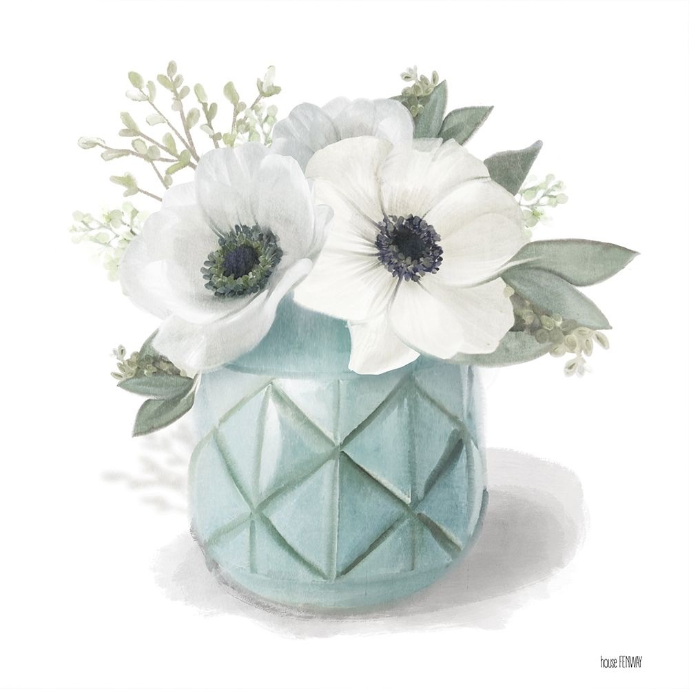 Wall Art Painting id:338842, Name: Winter Anemones - Blue, Artist: House Fenway