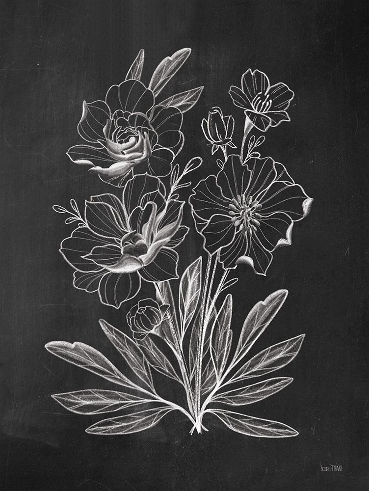 Wall Art Painting id:460462, Name: Vintage Chalkboard Flowers    , Artist: House Fenway