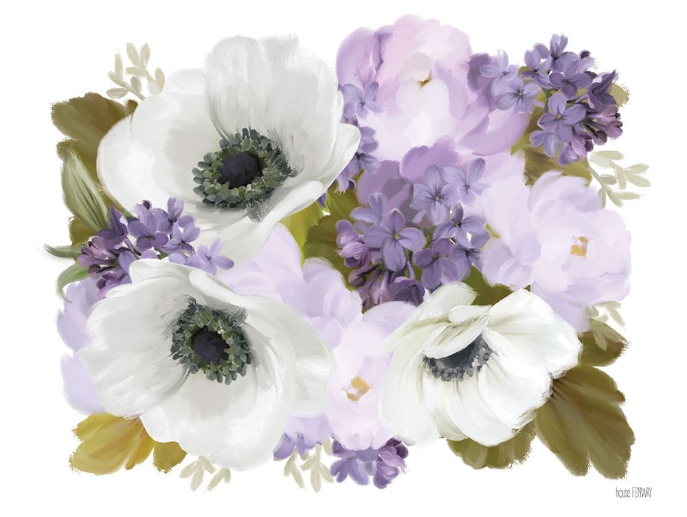 Wall Art Painting id:437262, Name: Lilacs and Anemones, Artist: House Fenway