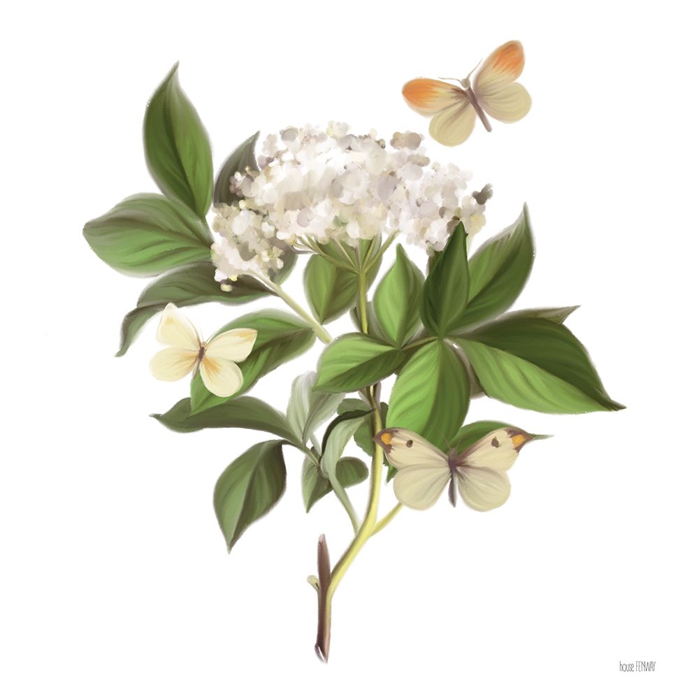 Wall Art Painting id:454854, Name: Wildflowers and Butterflies II, Artist: House Fenway