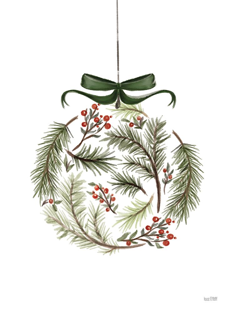 Wall Art Painting id:441912, Name: Evergreen Ornament II, Artist: House Fenway