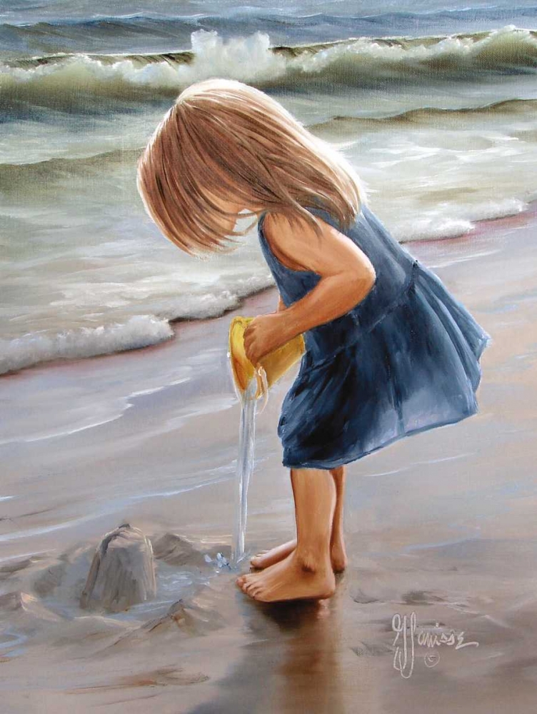Wall Art Painting id:104387, Name: Playing at the Beach, Artist: Janisse, Georgia