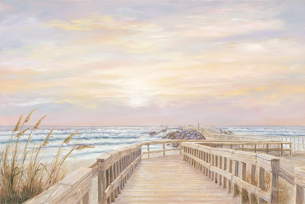 Wall Art Painting id:211284, Name: Ponce Inlet Jetty Sunrise, Artist: Janisse, Georgia
