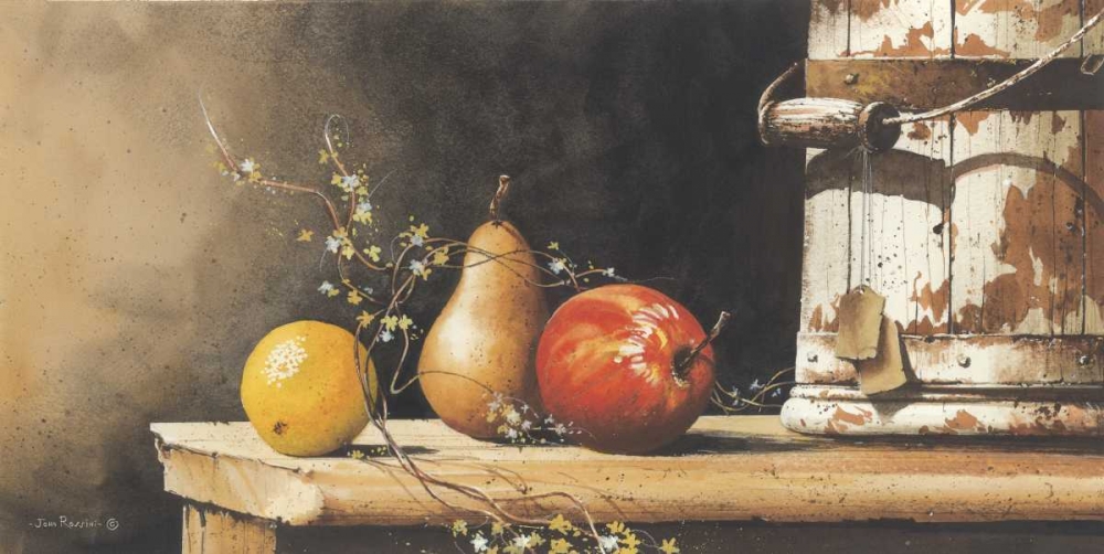 Wall Art Painting id:119086, Name: Fruit with Bucket, Artist: Rossini, John