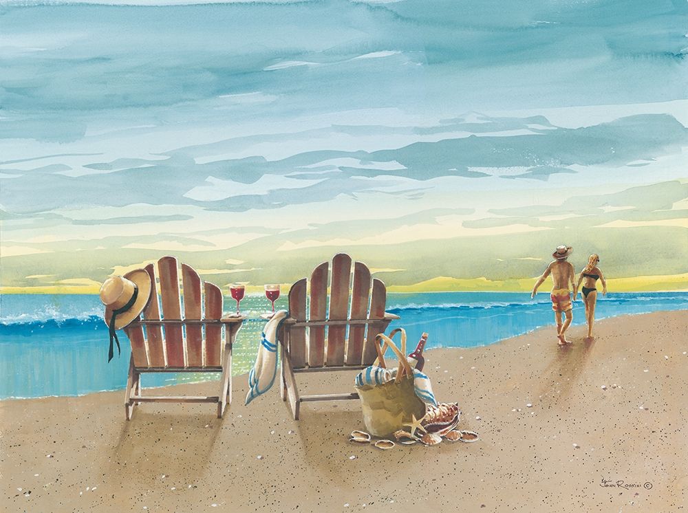Art Print: A Walk Along the Beach