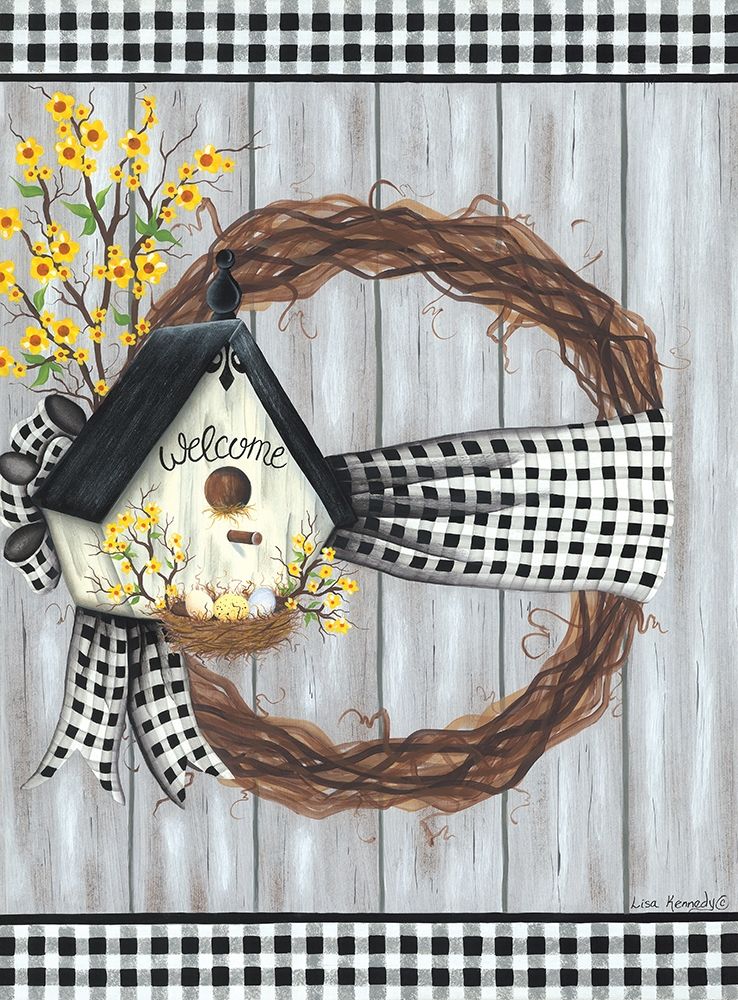 Wall Art Painting id:428165, Name: Spring Welcome Wreath, Artist: Kennedy, Lisa