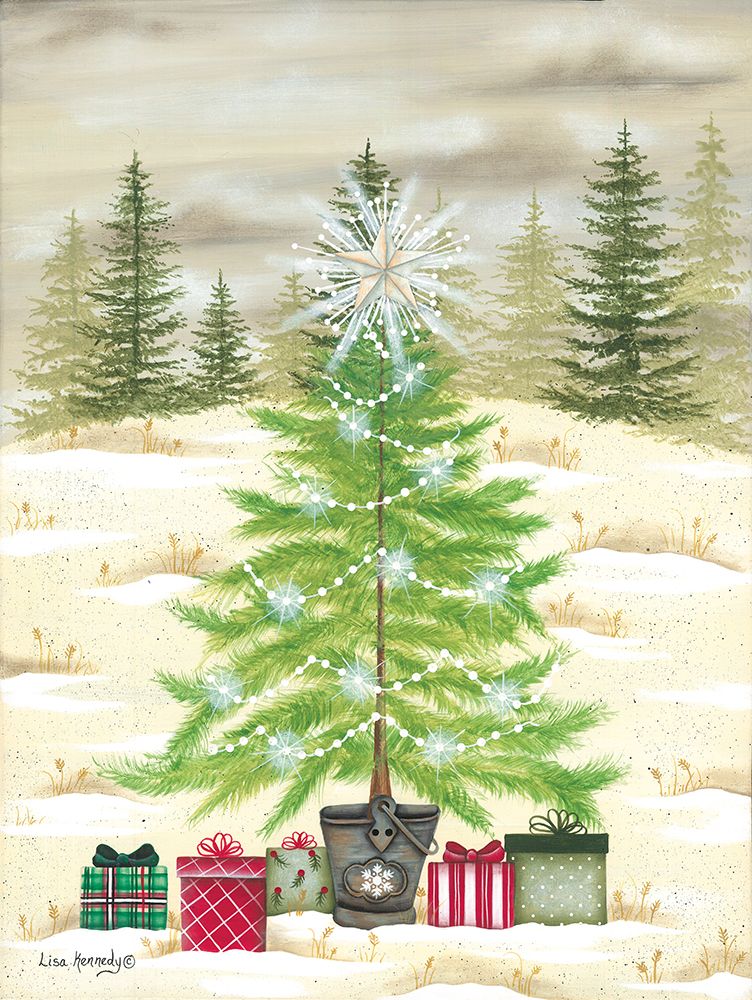 Wall Art Painting id:754009, Name: Christmas Tree And Gifts, Artist: Kennedy, Lisa