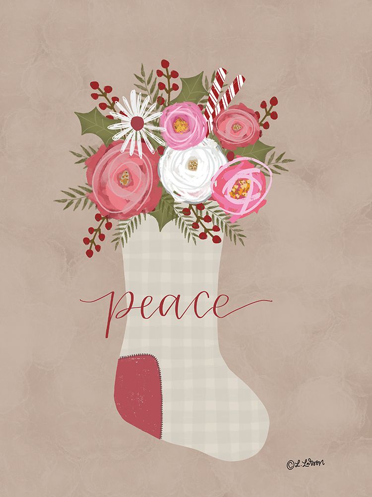 Art Print: Peace Christmas Stocking