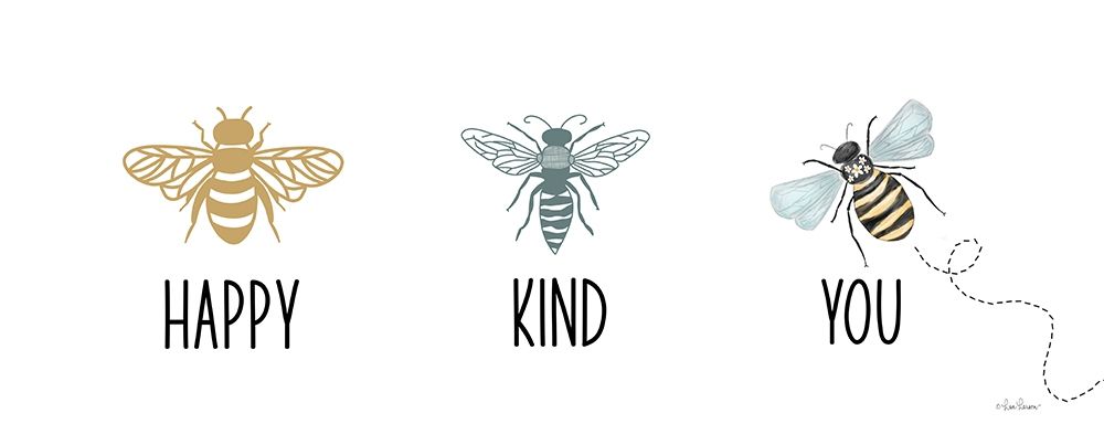 Art Print: Bee Happy-Bee Kind-Bee You