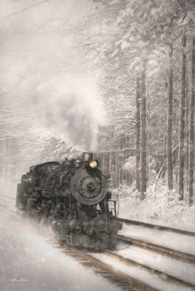 Wall Art Painting id:169778, Name: Snowy Locomotive, Artist: Deiter, Lori