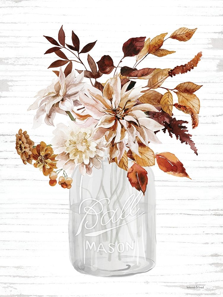 Wall Art Painting id:430811, Name: Autumn Floral I, Artist: lettered And lined