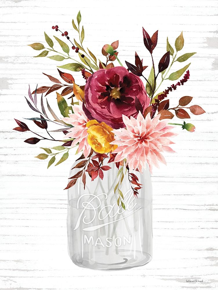 Wall Art Painting id:430813, Name: Autumn Floral II, Artist: lettered And lined
