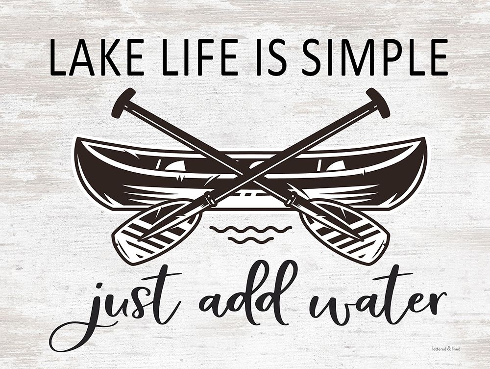 Wall Art Painting id:435280, Name: Lake Life is Simple, Artist: lettered And lined