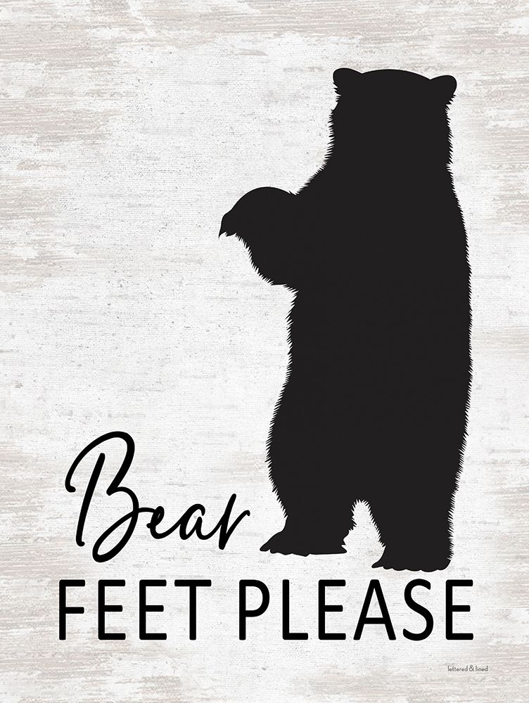 Wall Art Painting id:435283, Name: Bear Feet Please, Artist: lettered And lined