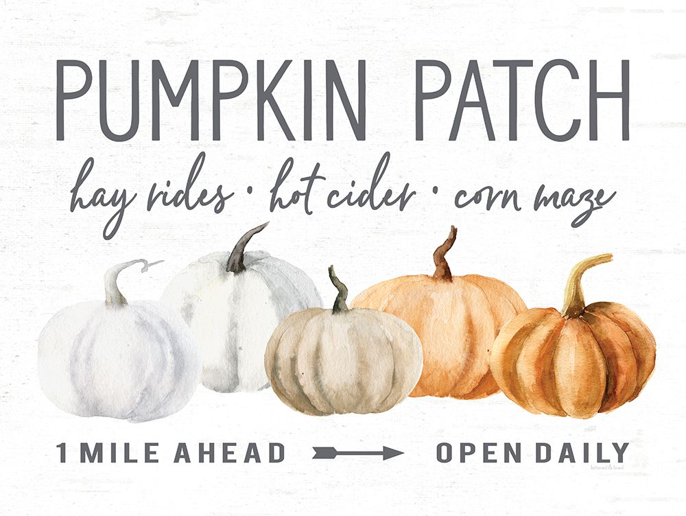 Wall Art Painting id:761912, Name: Pumpkin Patch, Artist: lettered And lined