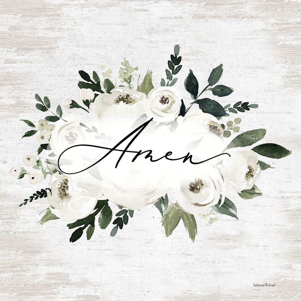 Wall Art Painting id:673127, Name: Amen, Artist: lettered And lined