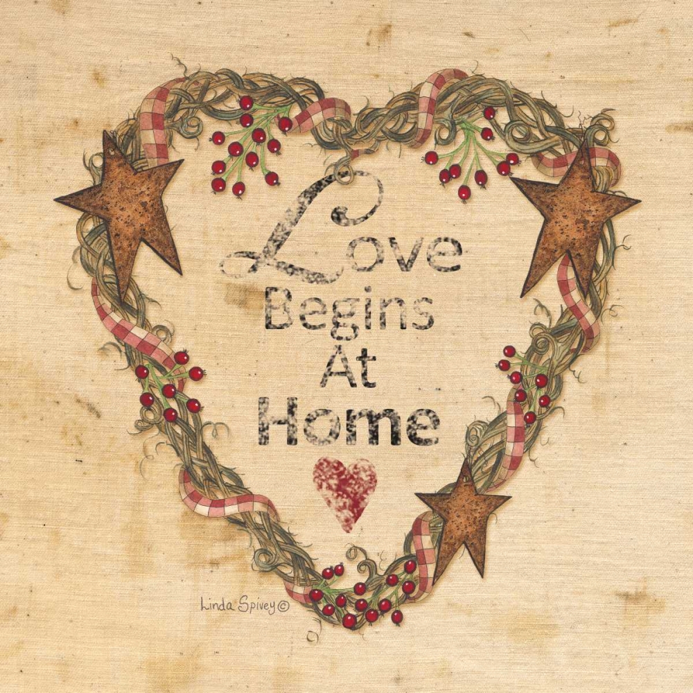 Wall Art Painting id:124740, Name: Love Begins at Home, Artist: Spivey, Linda