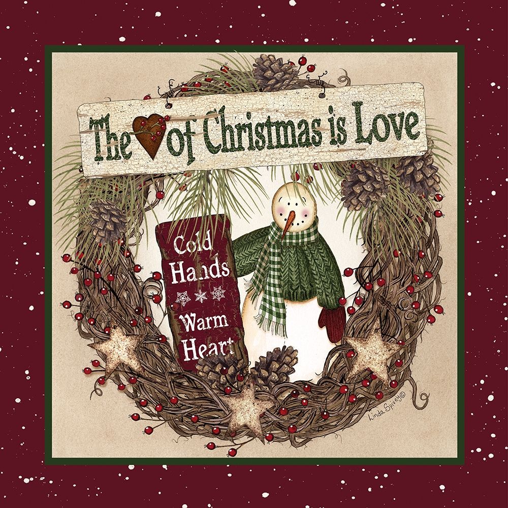 Wall Art Painting id:263530, Name: The Heart of Christmas Wreath, Artist: Spivey, Linda