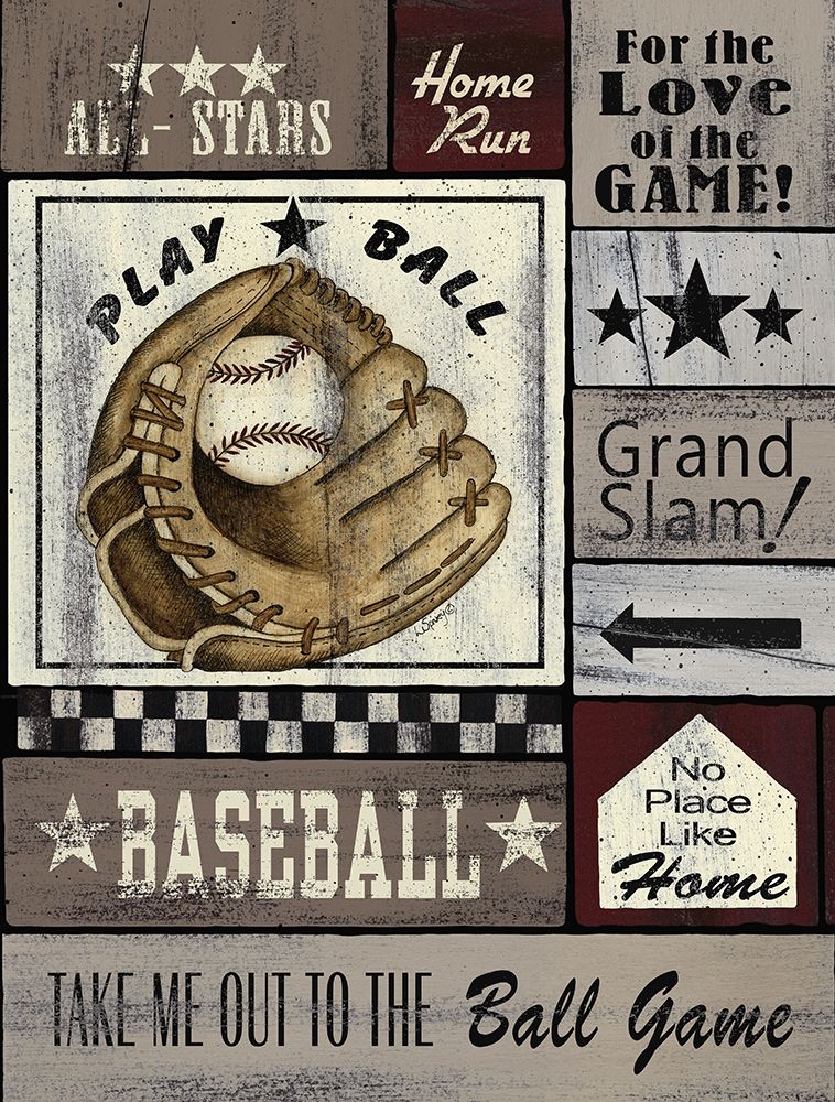 Wall Art Painting id:284440, Name: Baseball All Stars, Artist: Spivey, Linda