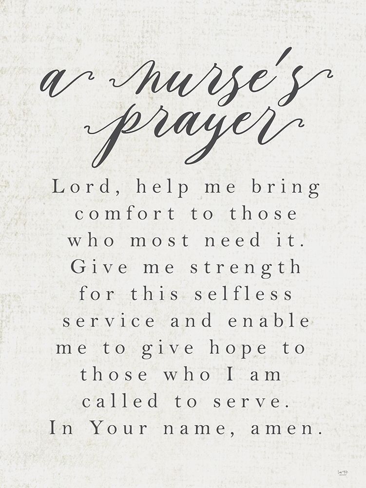 Wall Art Painting id:352983, Name: A Nurses Prayer, Artist: Lux + Me Designs