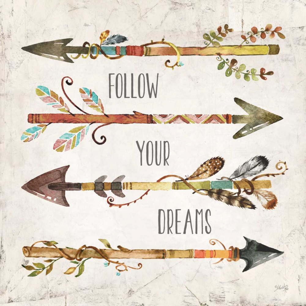 Wall Art Painting id:97289, Name: Follow Your Dreams, Artist: Rae, Marla