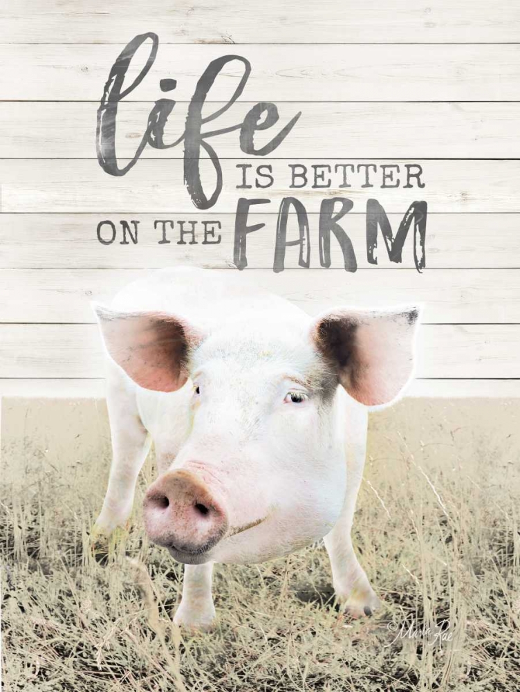 Wall Art Painting id:142967, Name: Life is Better on the Farm Pig, Artist: Rae, Marla