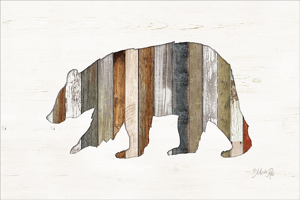 Wall Art Painting id:209140, Name: Wood Slat Bear, Artist: Rae, Marla