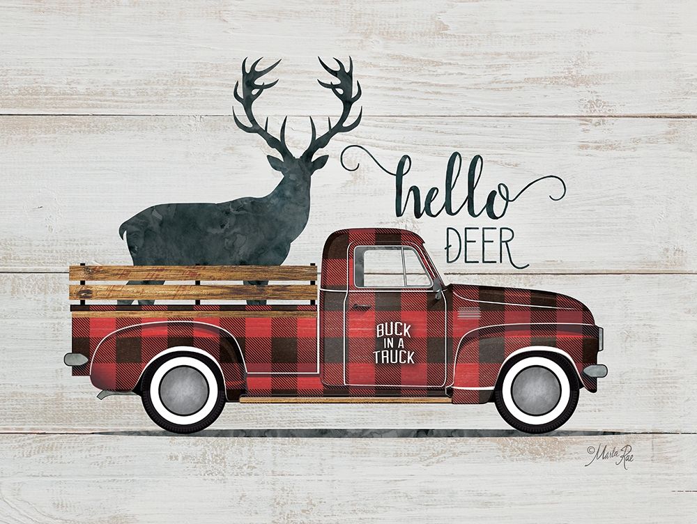 Wall Art Painting id:209145, Name: Hello Deer Vintage Truck, Artist: Rae, Marla