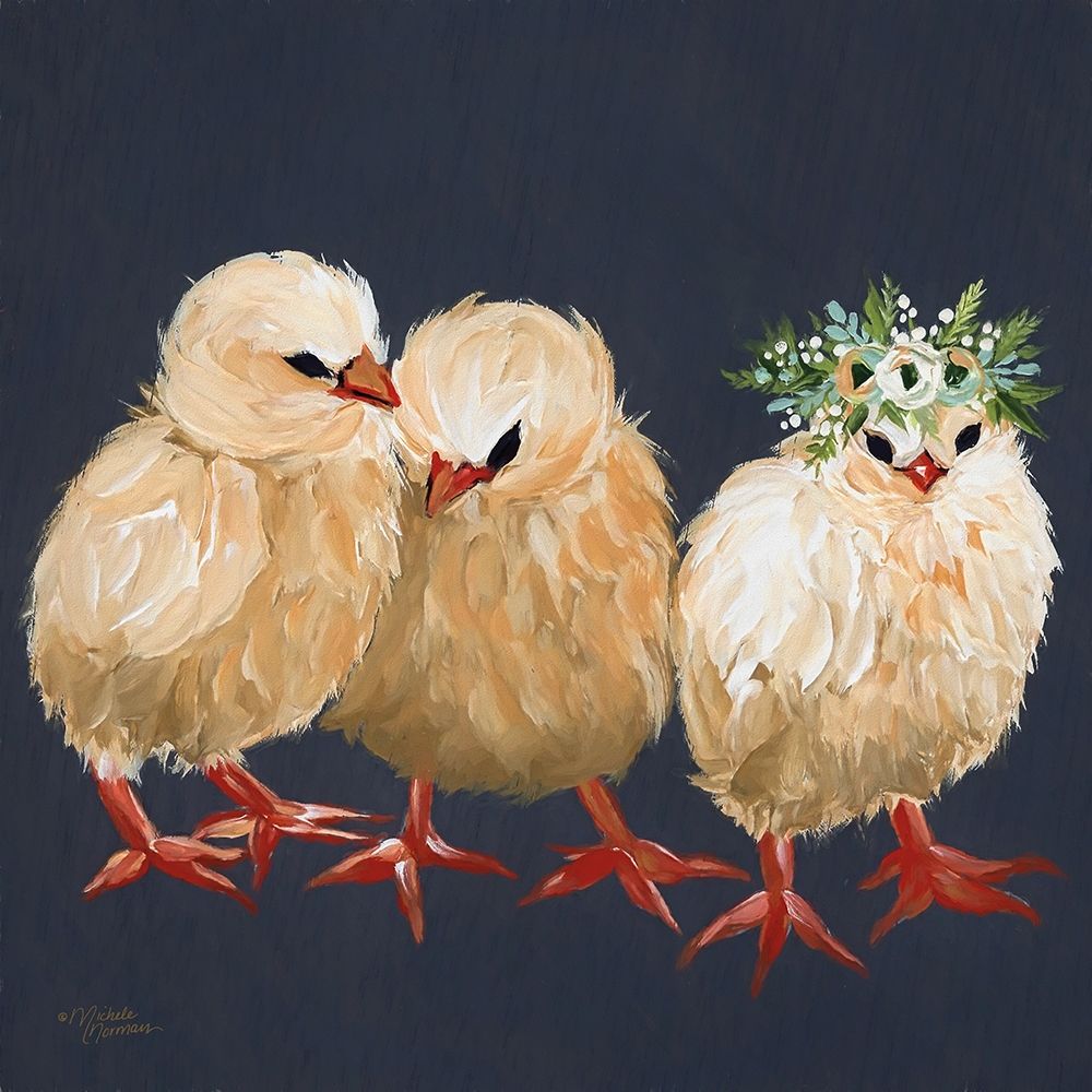 Wall Art Painting id:262671, Name: Chick Trio, Artist: Norman, Michele