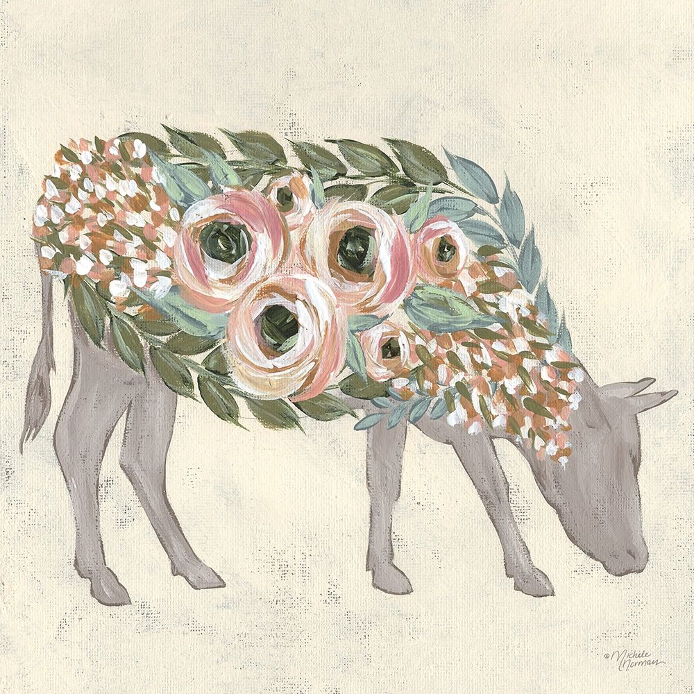 Wall Art Painting id:307910, Name: Annabelle the Cow  , Artist: Norman, Michele