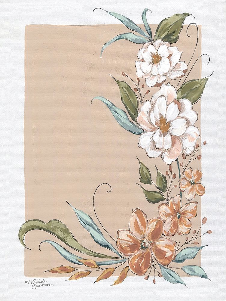 Wall Art Painting id:284451, Name: Spring Floral Frame, Artist: Norman, Michele