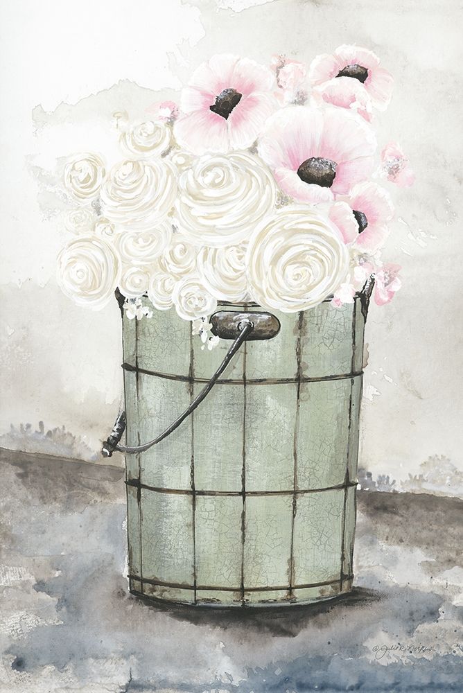 Wall Art Painting id:363874, Name: Ice Cream Bucket of Flowers   , Artist: Norkus, Julie