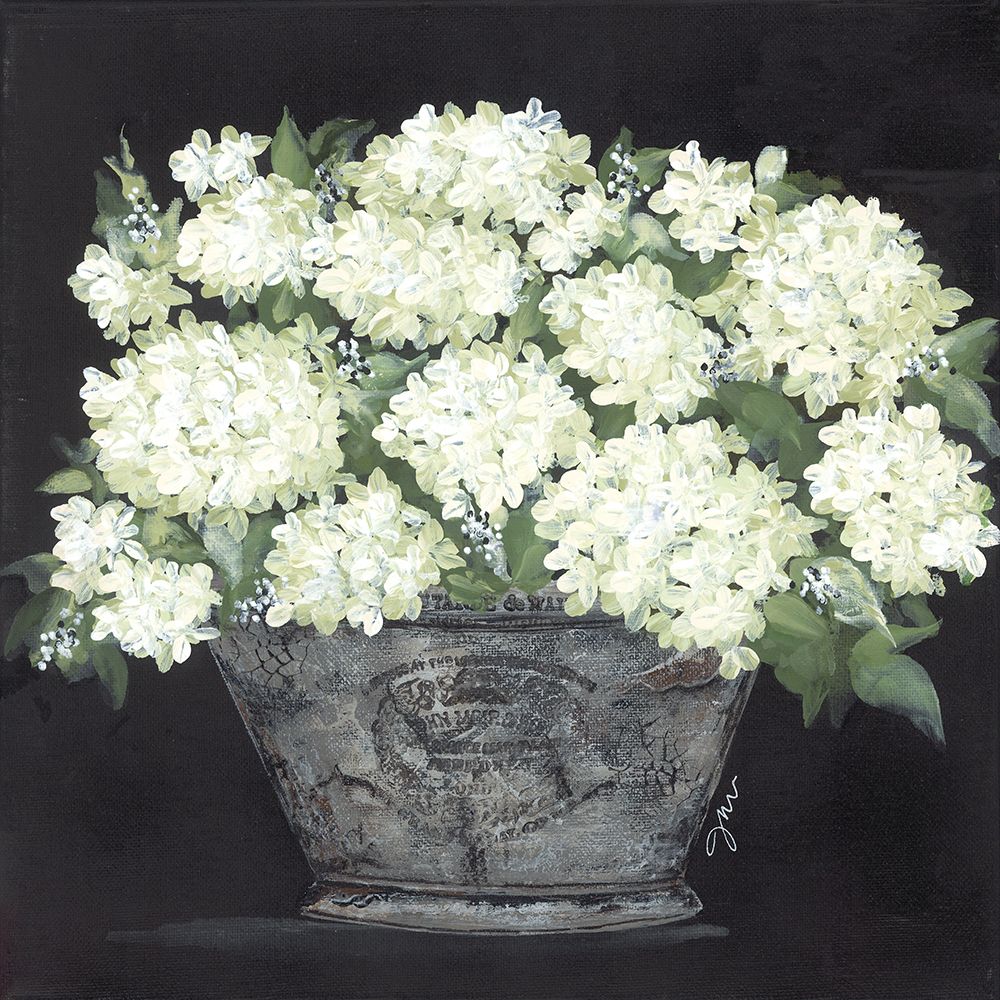 Wall Art Painting id:437410, Name: Snowball Hydrangea Pail, Artist: Norkus, Julie